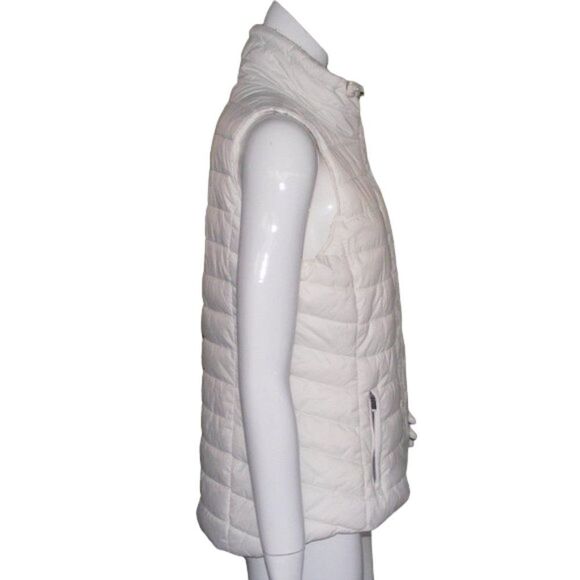 CALVIN KLEIN Puffer Vest, M, Winter White, Sherpa collar, Zipper front/flap - Picture 11 of 12